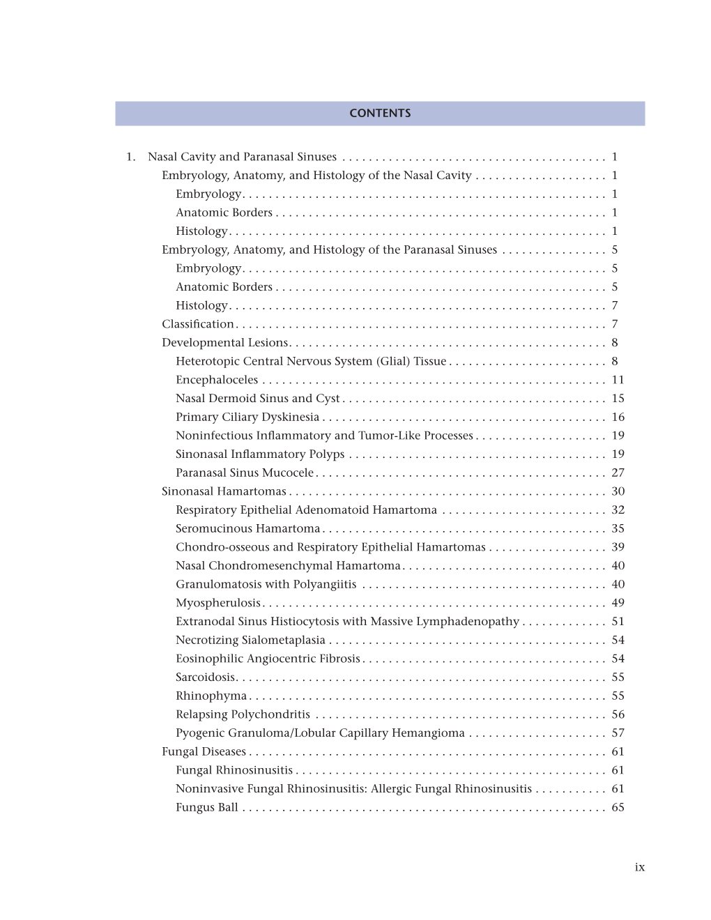 Ix CONTENTS 1. Nasal Cavity and Paranasal Sinuses