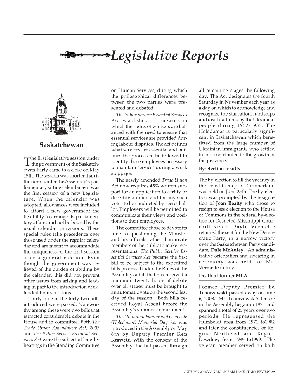 Legislative Reports