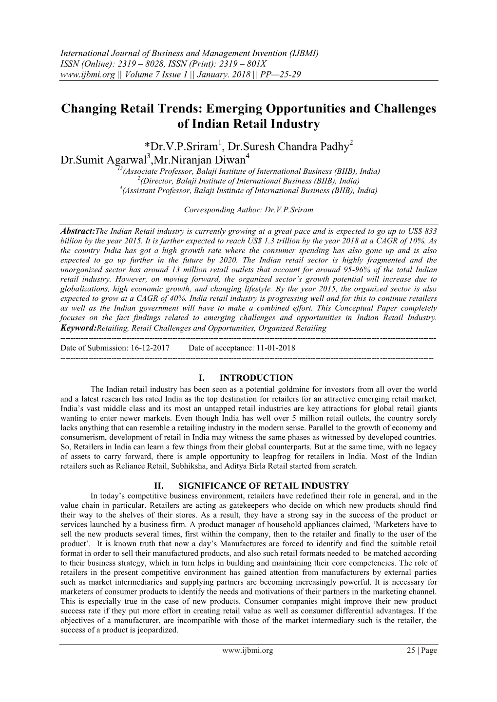 Emerging Opportunities and Challenges of Indian Retail Industry