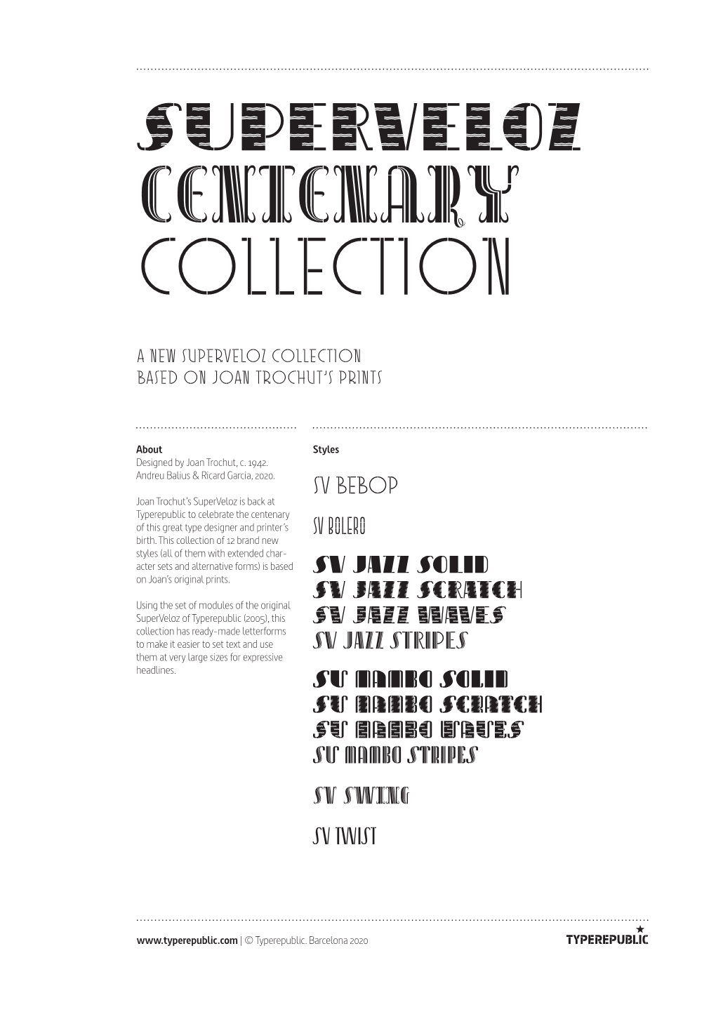 SUPERVELOZ Centenary Collection