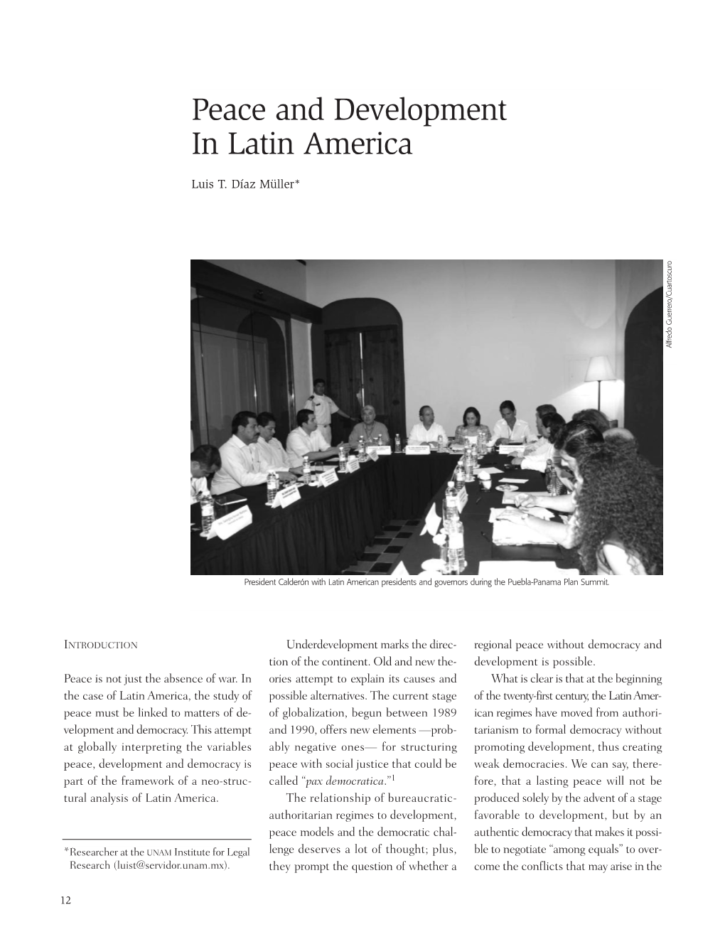 Peace and Development in Latin America