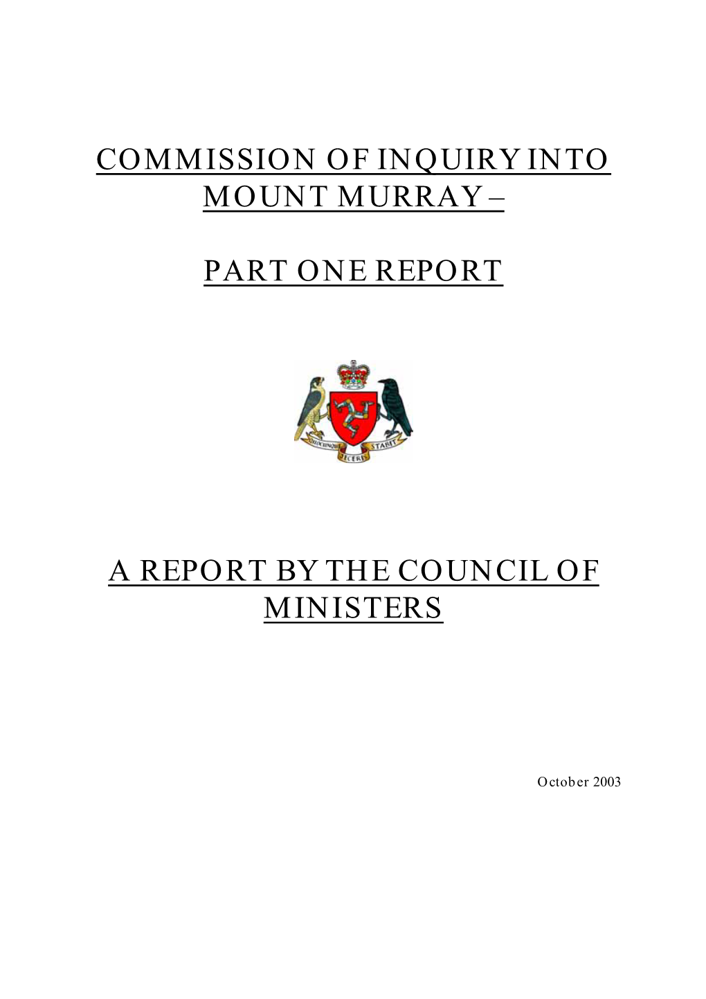 Council of Ministers Report to Tynwald