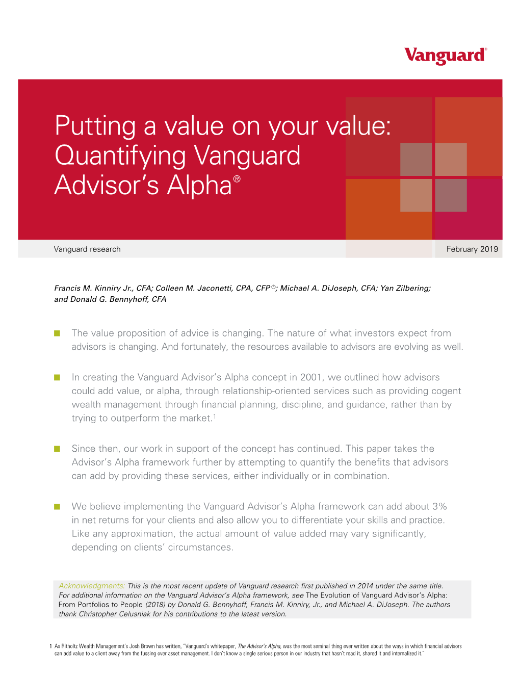 Quantifying Vanguard Advisor's Alpha