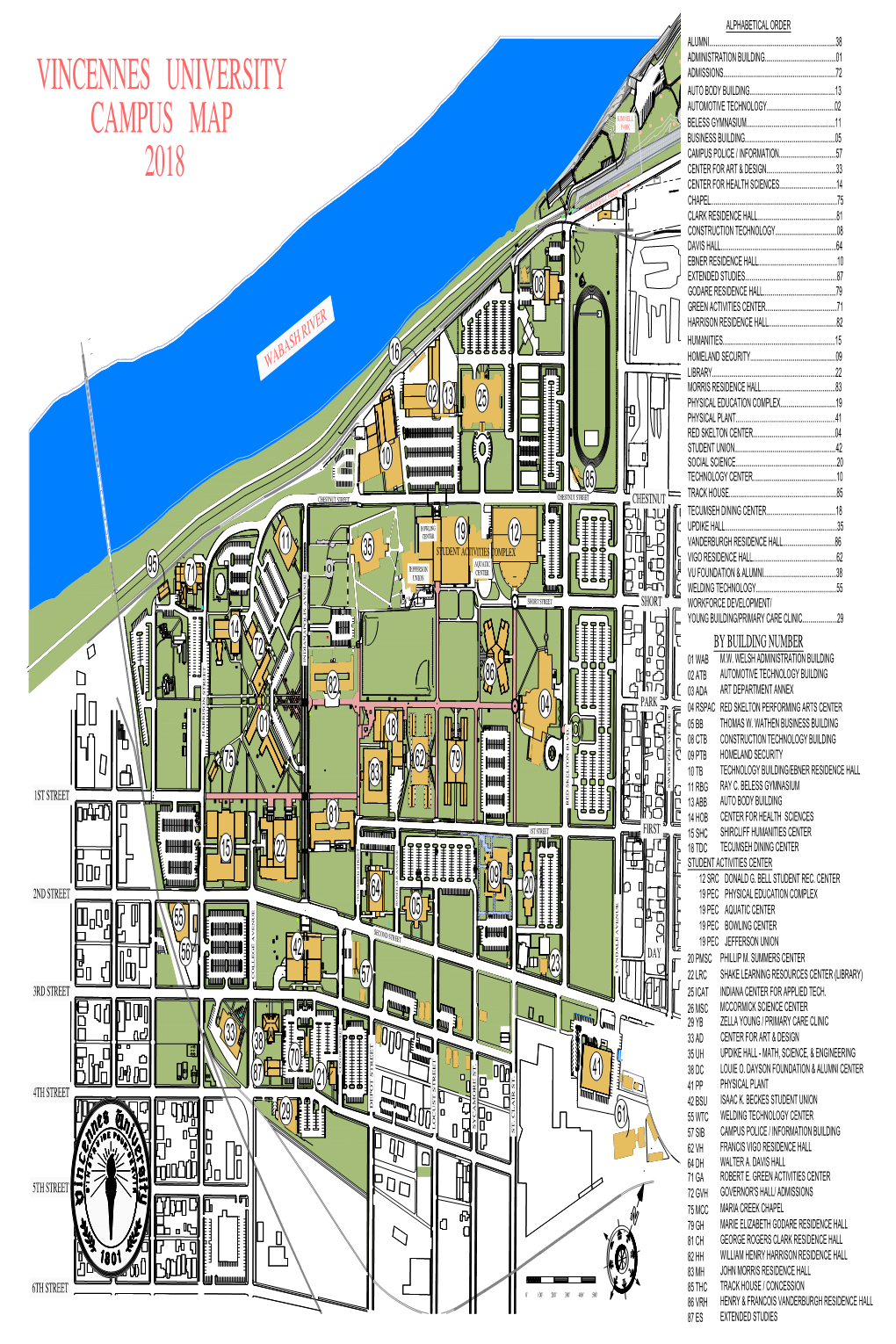 Vincennes University Campus Map 2018