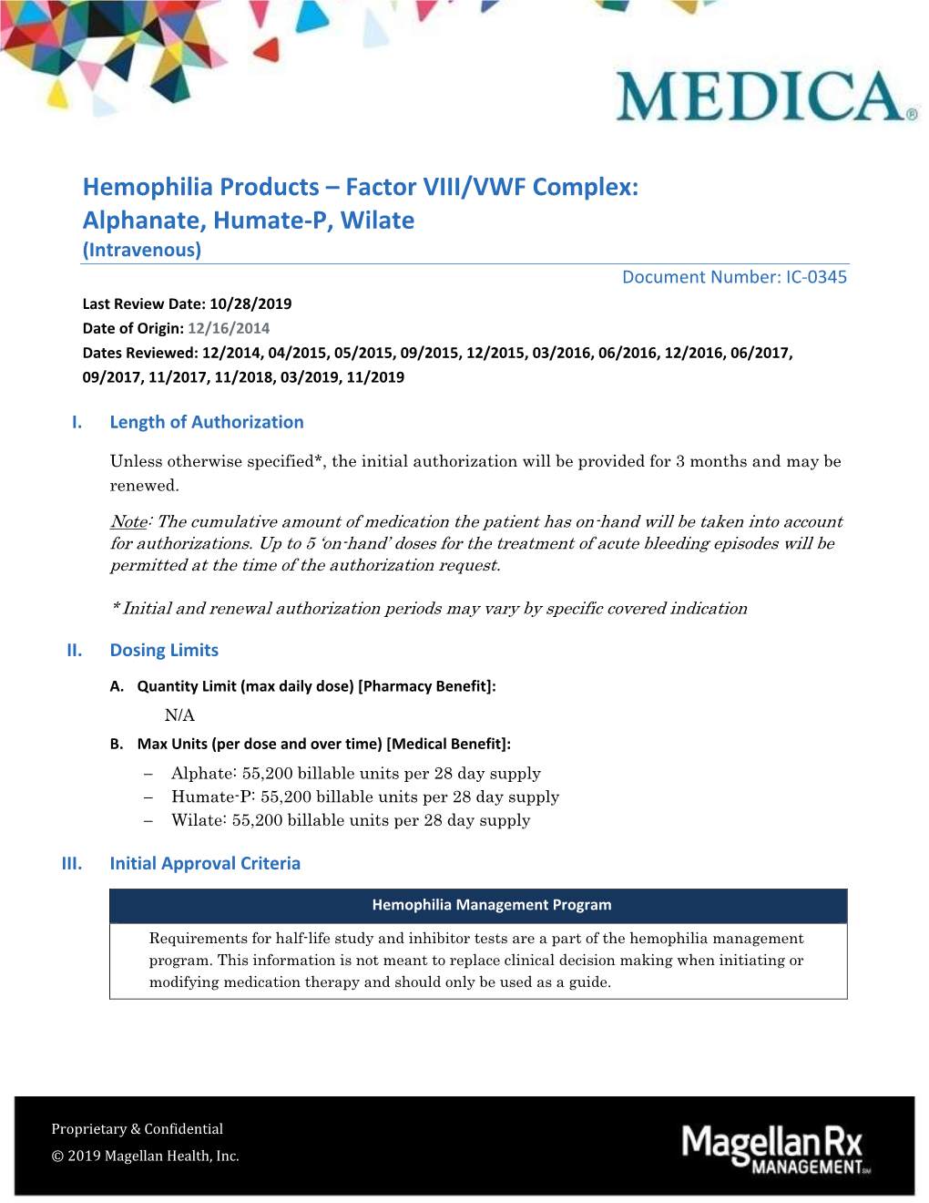 Factor VIII/VWF Complex