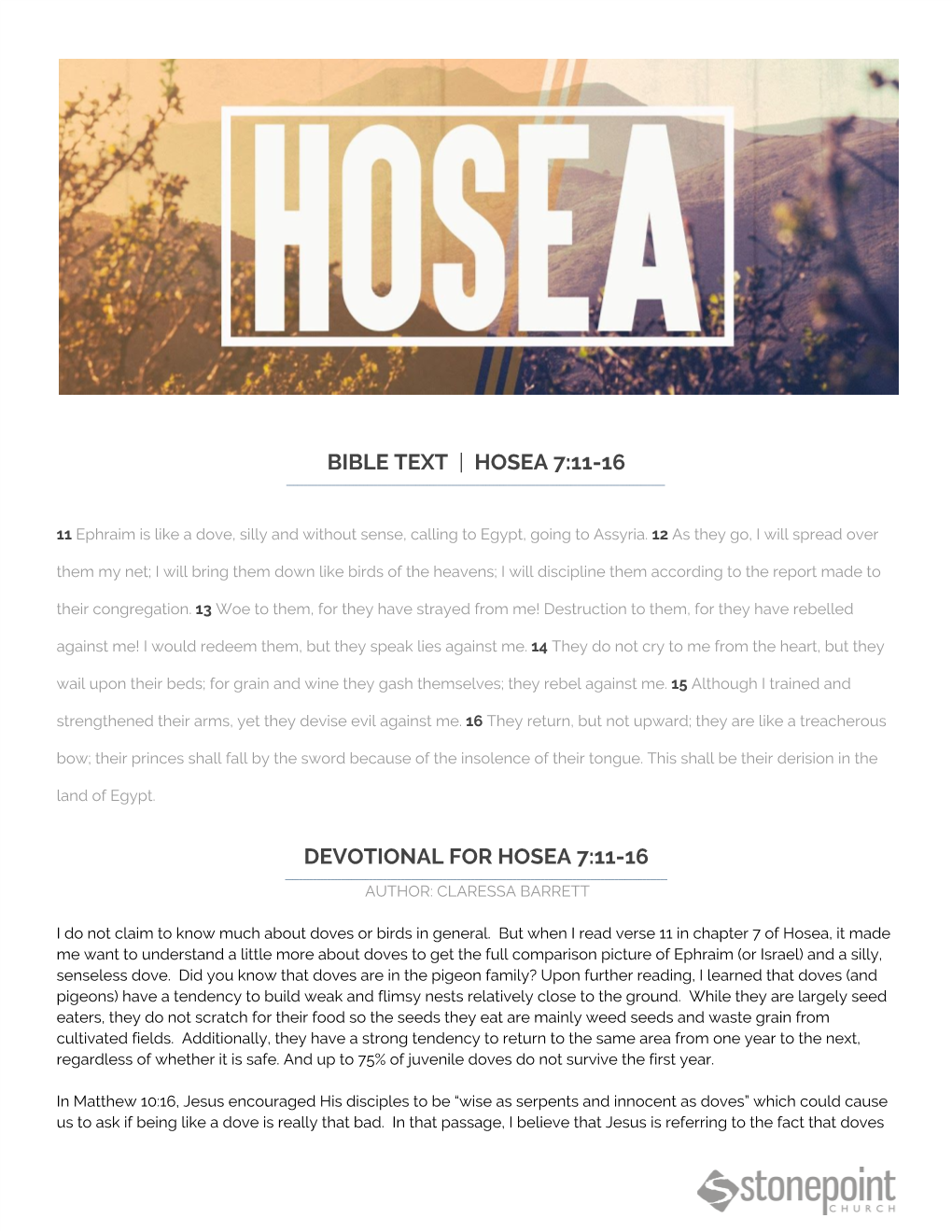 Bible Text ​ |​ Hosea 7:11-16 Devotional for Hosea 7:11-16