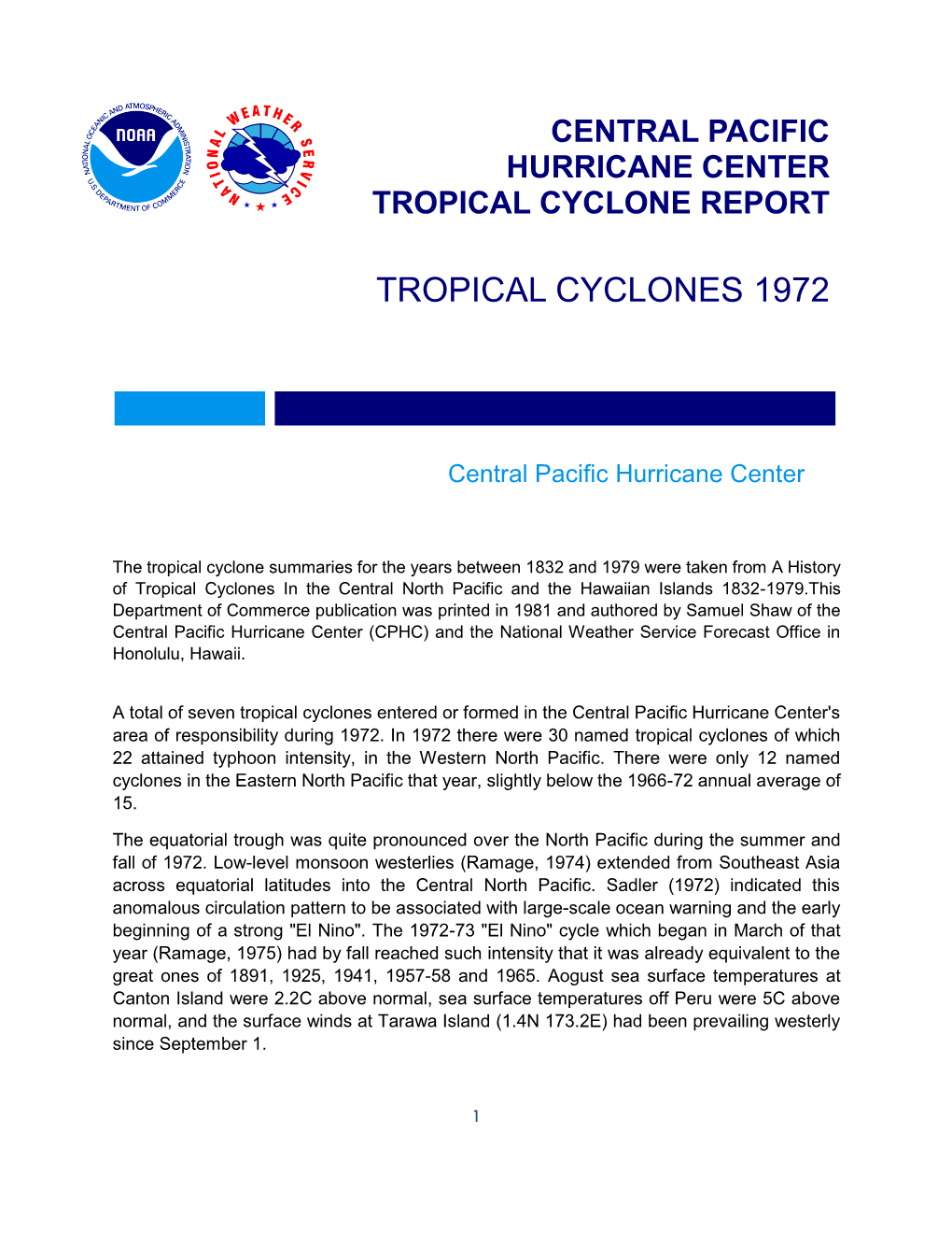 Tropical Cyclones 1972
