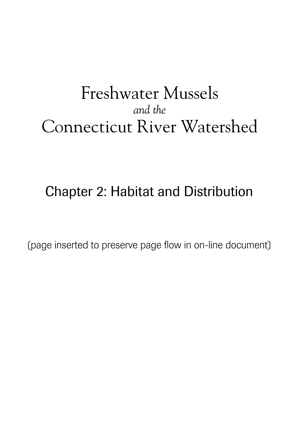 Freshwater Mussels Connecticut River Watershed