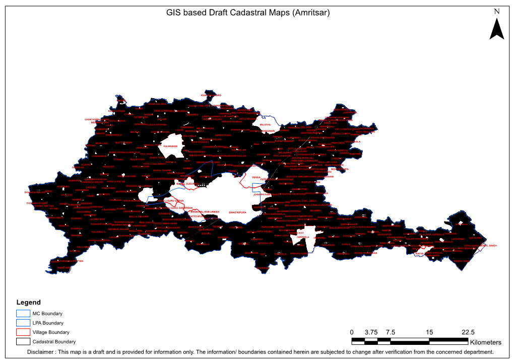 GIS Based Draft Cadastral Maps (Amritsar) ¯