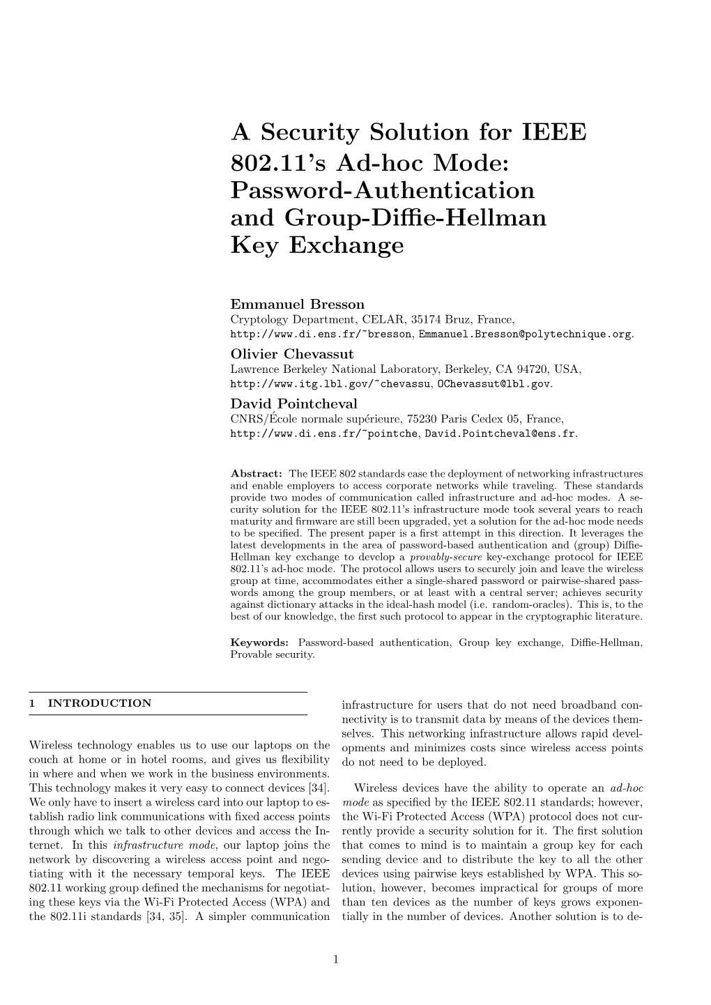 Password-Authentication and Group Diffie-Hellman Key