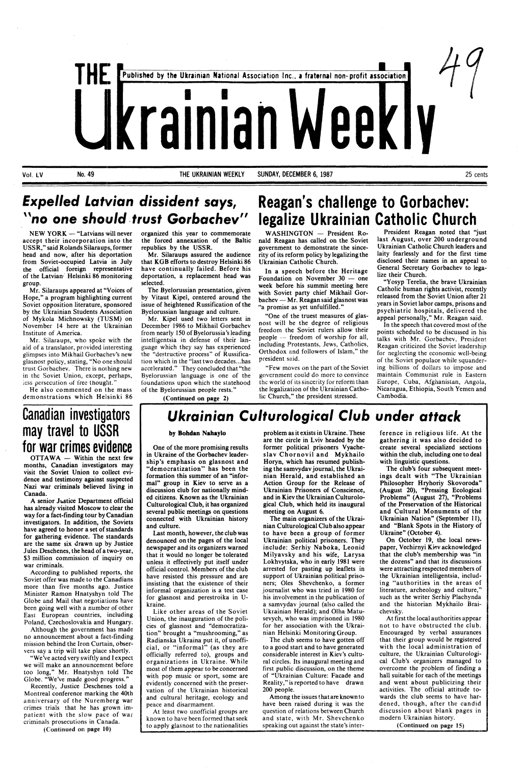 The Ukrainian Weekly 1987, No.49