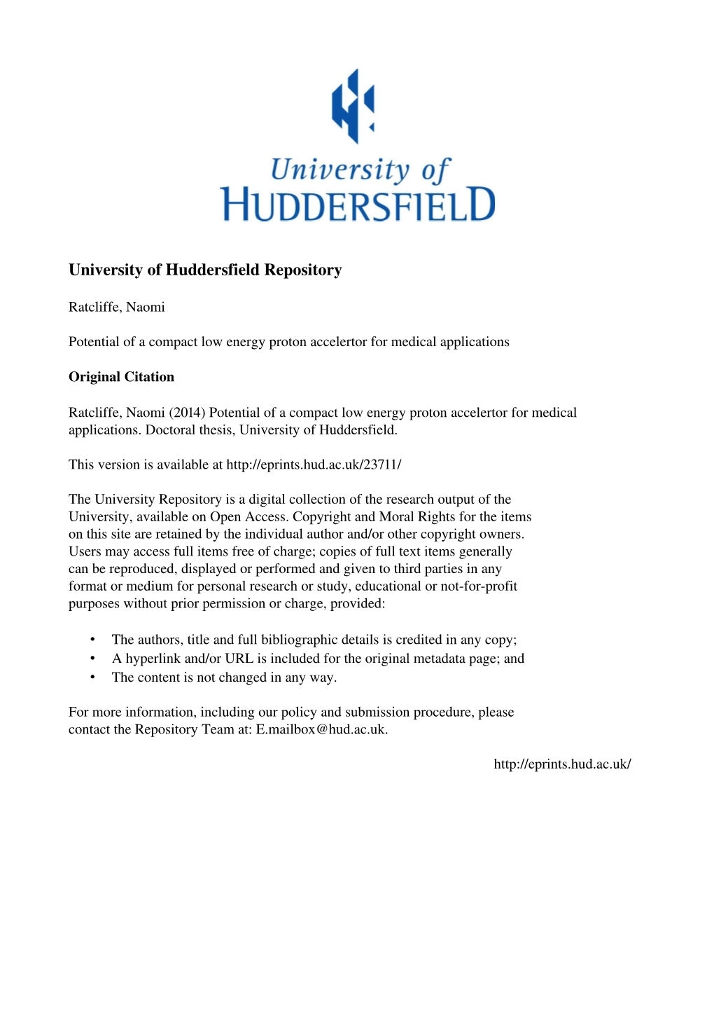 University of Huddersfield Repository