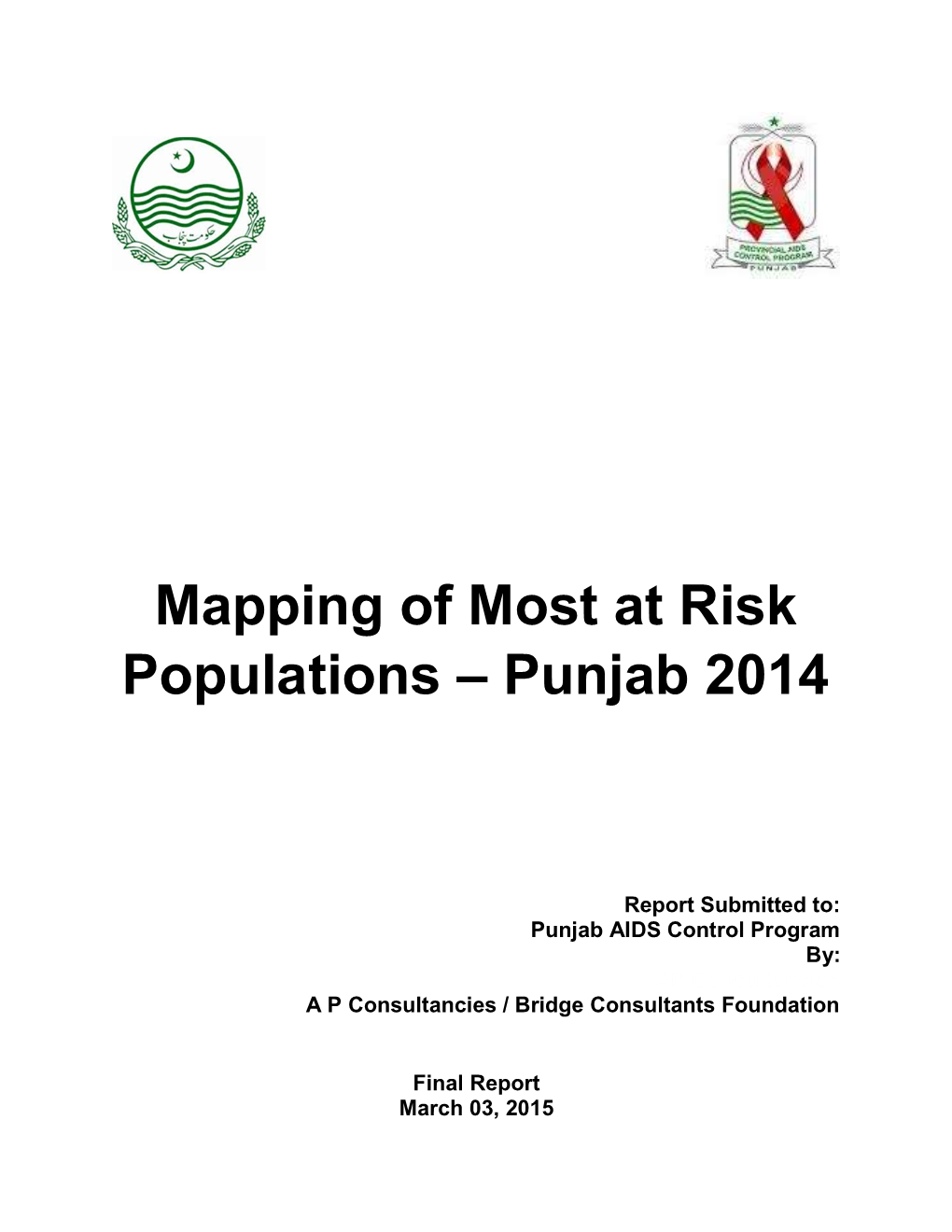 Mapping of Most at Risk Populations – Punjab 2014
