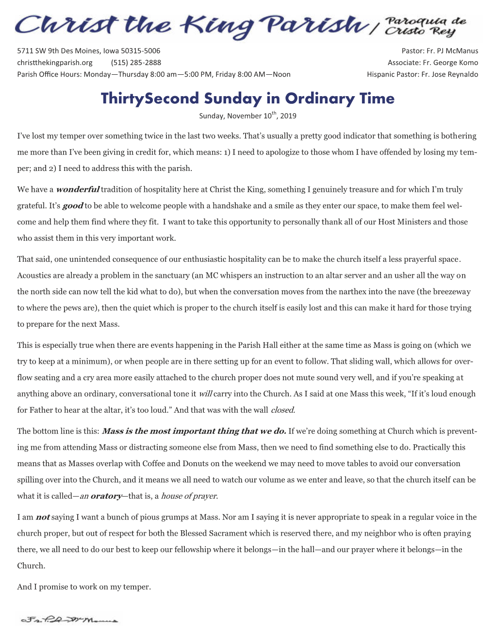 Thirtysecond Sunday in Ordinary Time Sunday, November 10Th, 2019