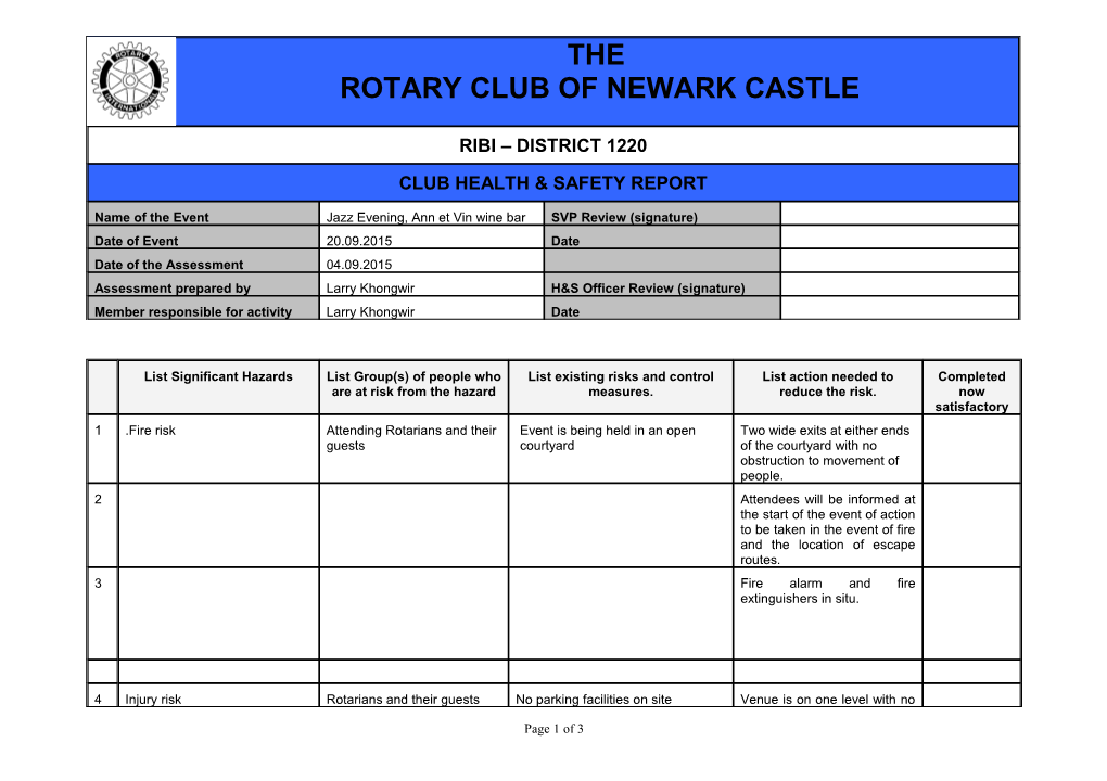 The Rotary Club of Newark