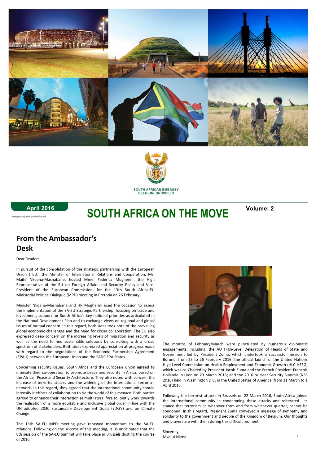 April 2016 Edition of South Africa on the Move