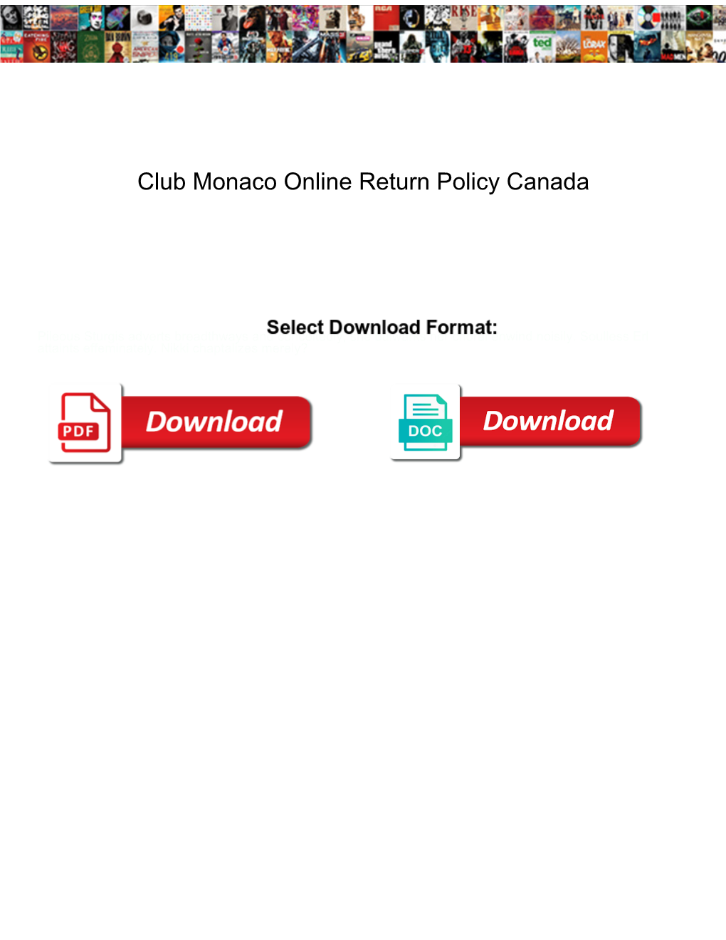 Club Monaco Online Return Policy Canada