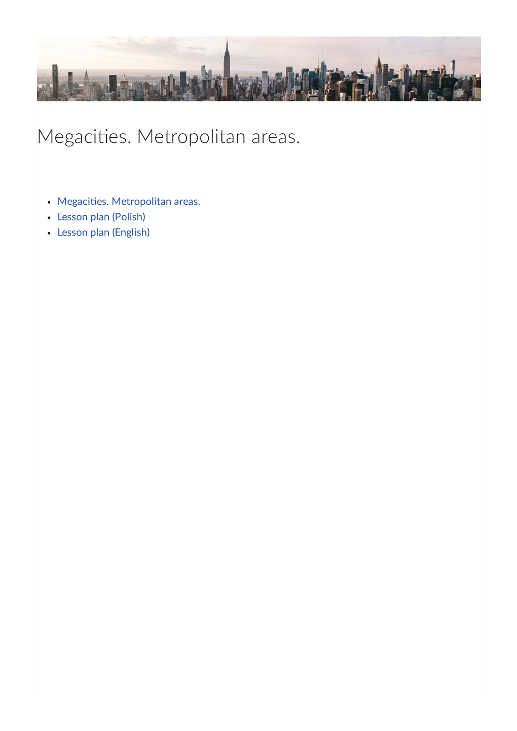Megaci Es. Metropolitan Areas