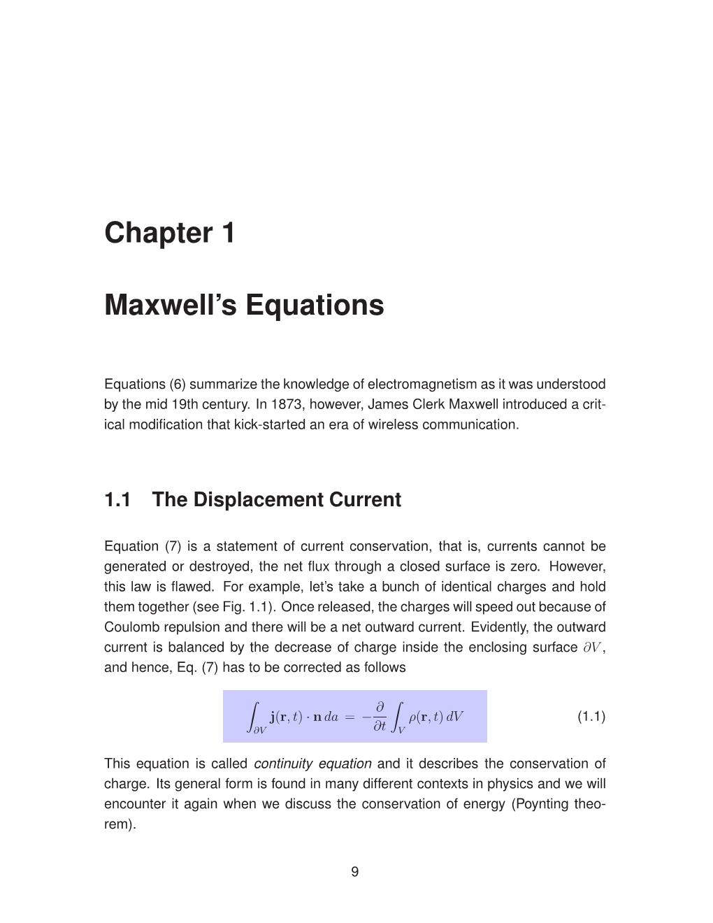 Chapter 1 Maxwell's Equations
