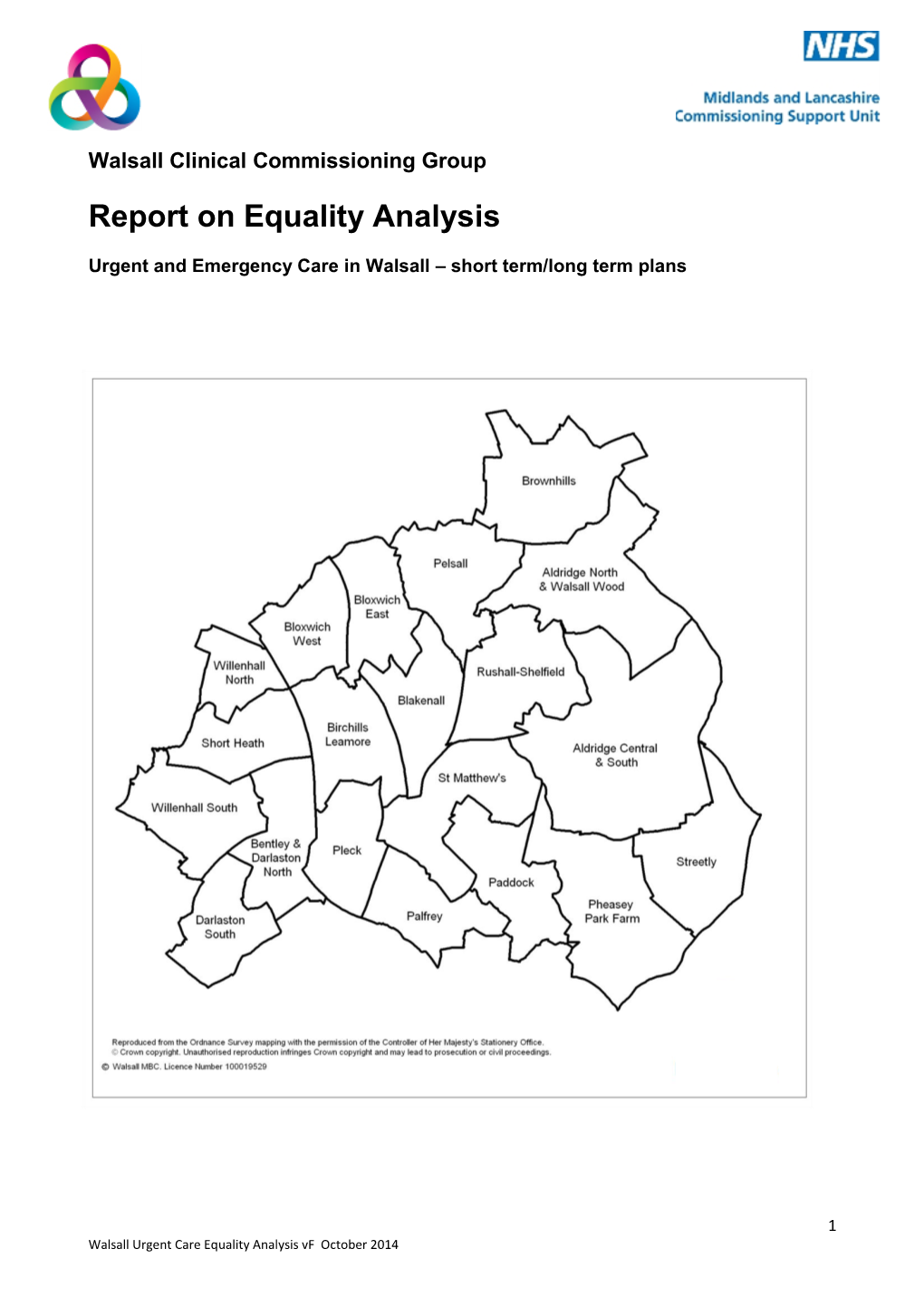Report on Equality Analysis