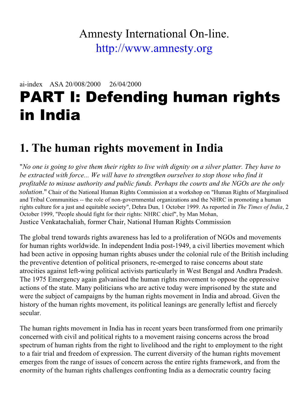 Defending Human Rights in India