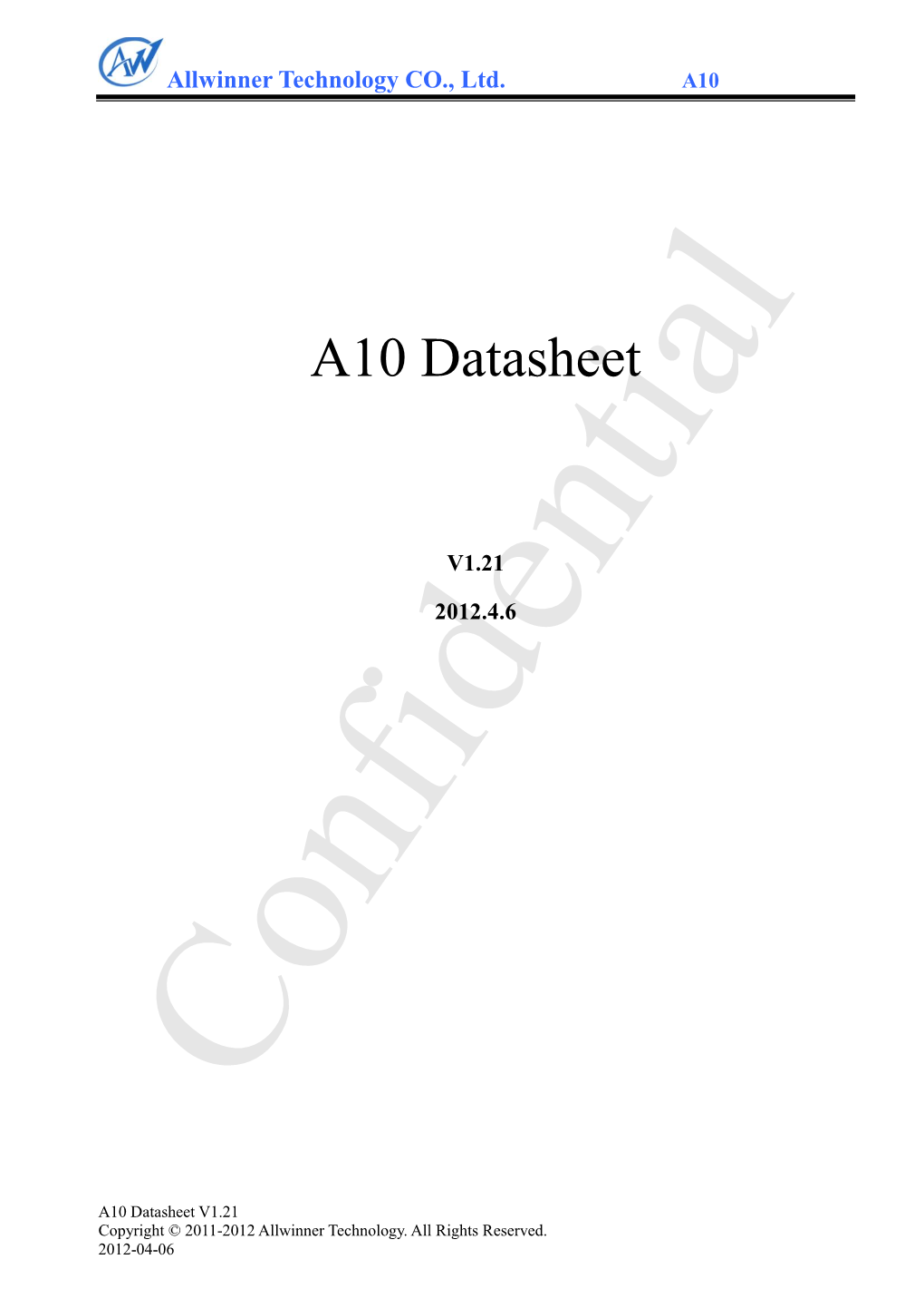 A10 Datasheet