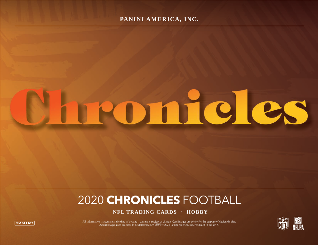 2020 Chronicles Football Nfl Trading Cards · Hobby