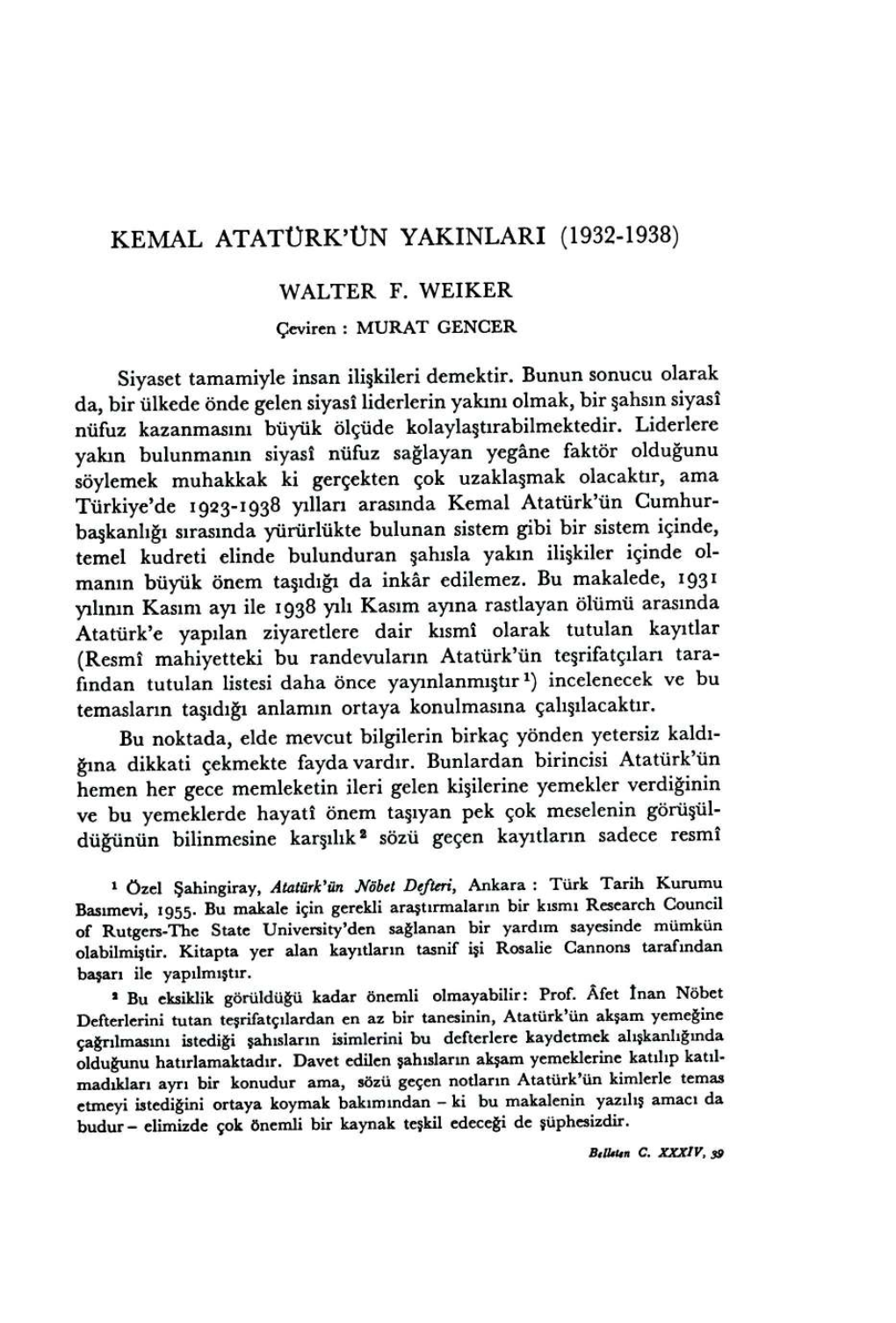Kemal Atatürk'ün Yakınları