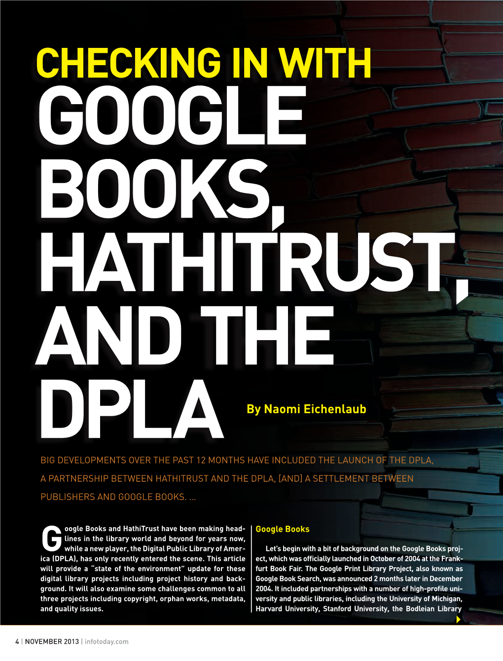 Checking in with Google Books, Hathitrust, and the DPLA
