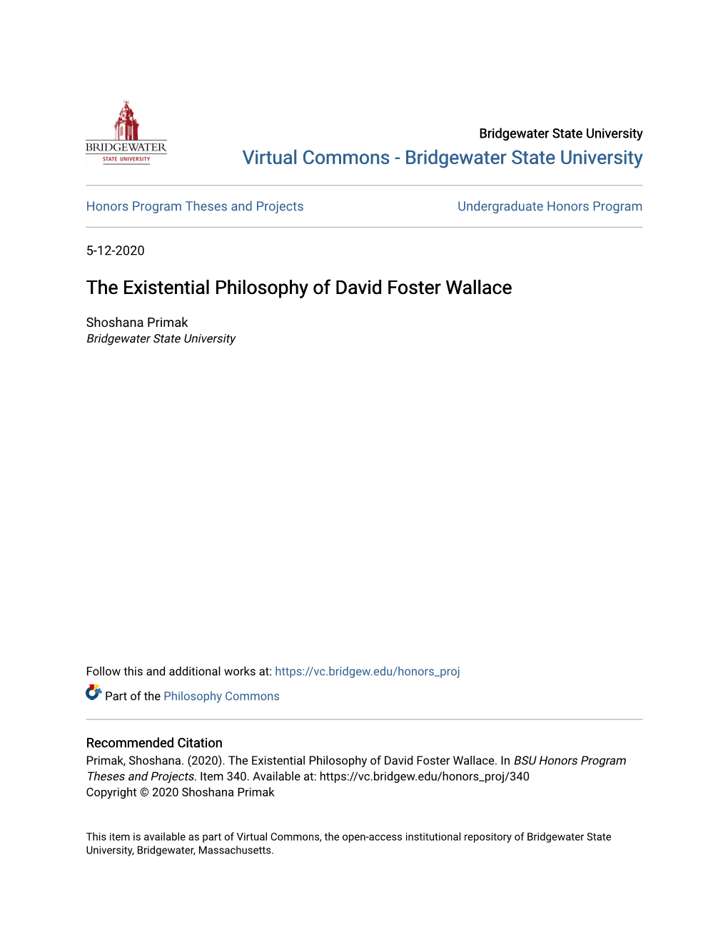 The Existential Philosophy of David Foster Wallace