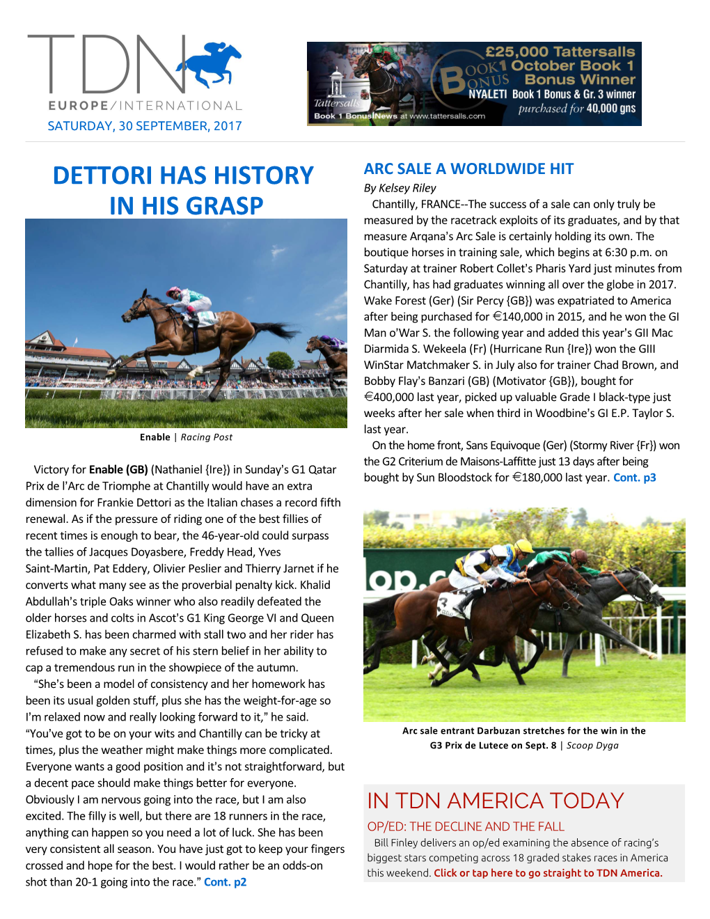 Dettori Has History in His Grasp Cont