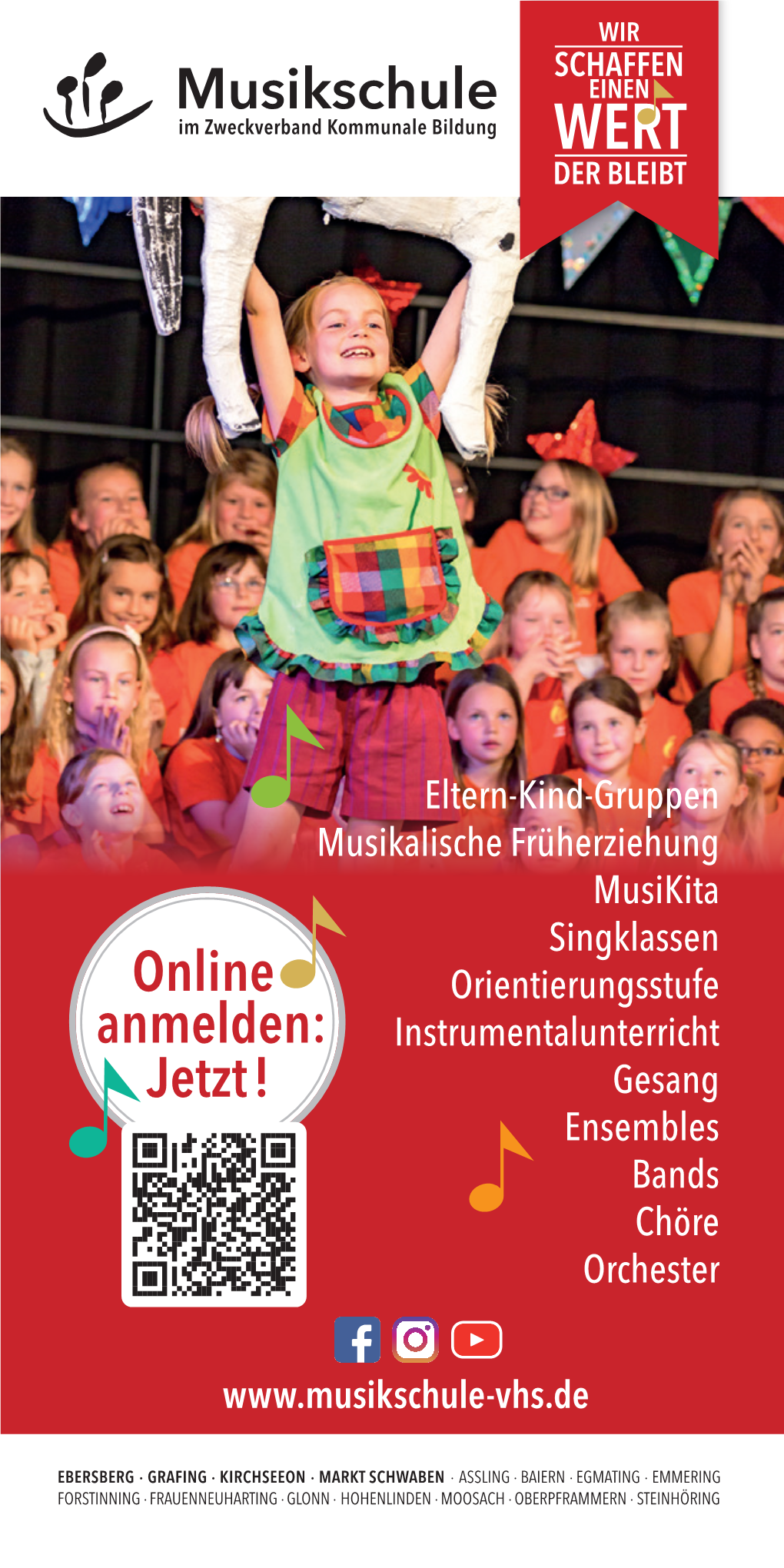 Eltern-Kind-Gruppen Musikalische Früherziehung Musikita Singklassen Orientierungsstufe Instrumentalunterricht Gesang Ensembles Bands Chöre Orchester