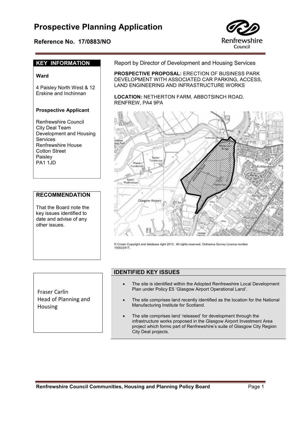 Prospective Planning Application