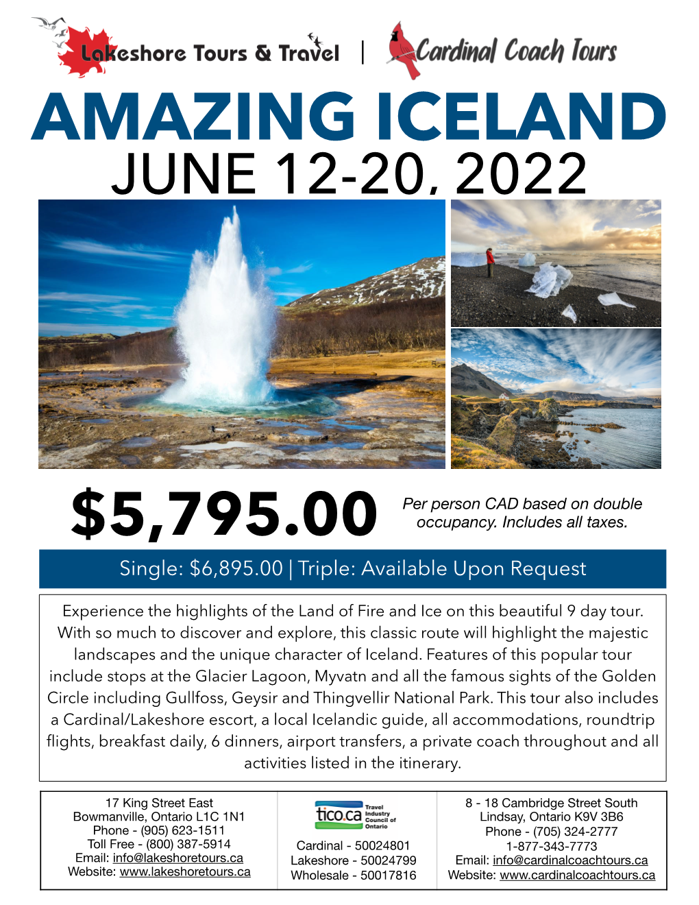 Amazing Iceland June 12-20, 2022
