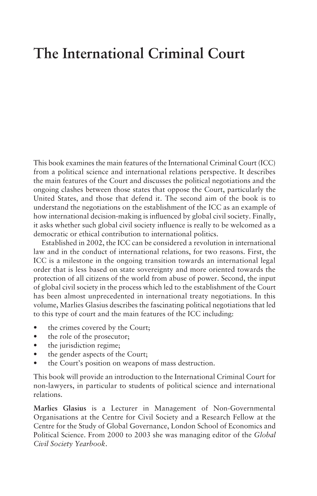 The International Criminal Court