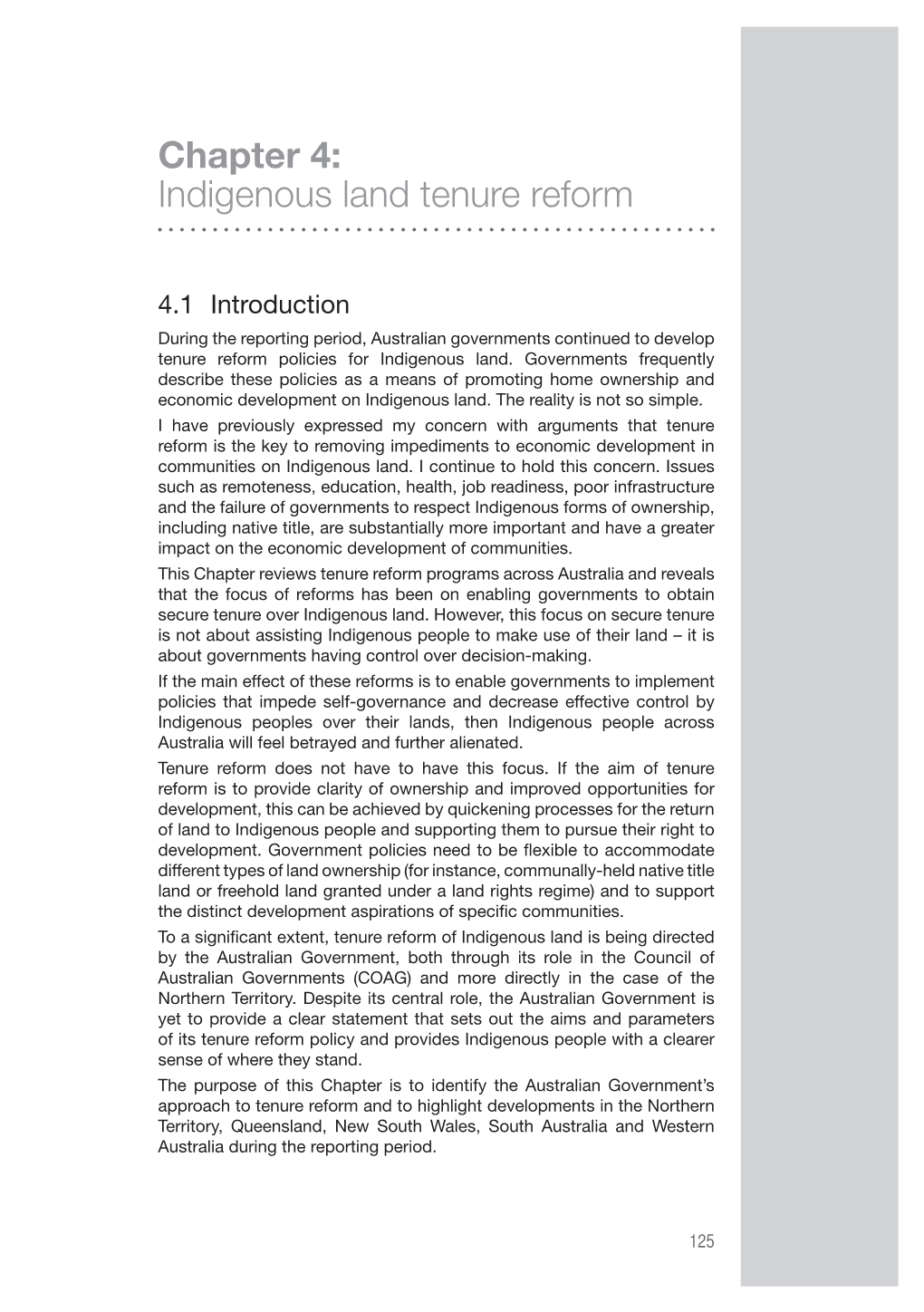 Chapter 4: Indigenous Land Tenure Reform