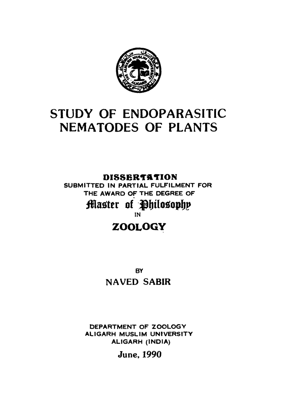 Study of Endoparasitic Nematodes of Plants