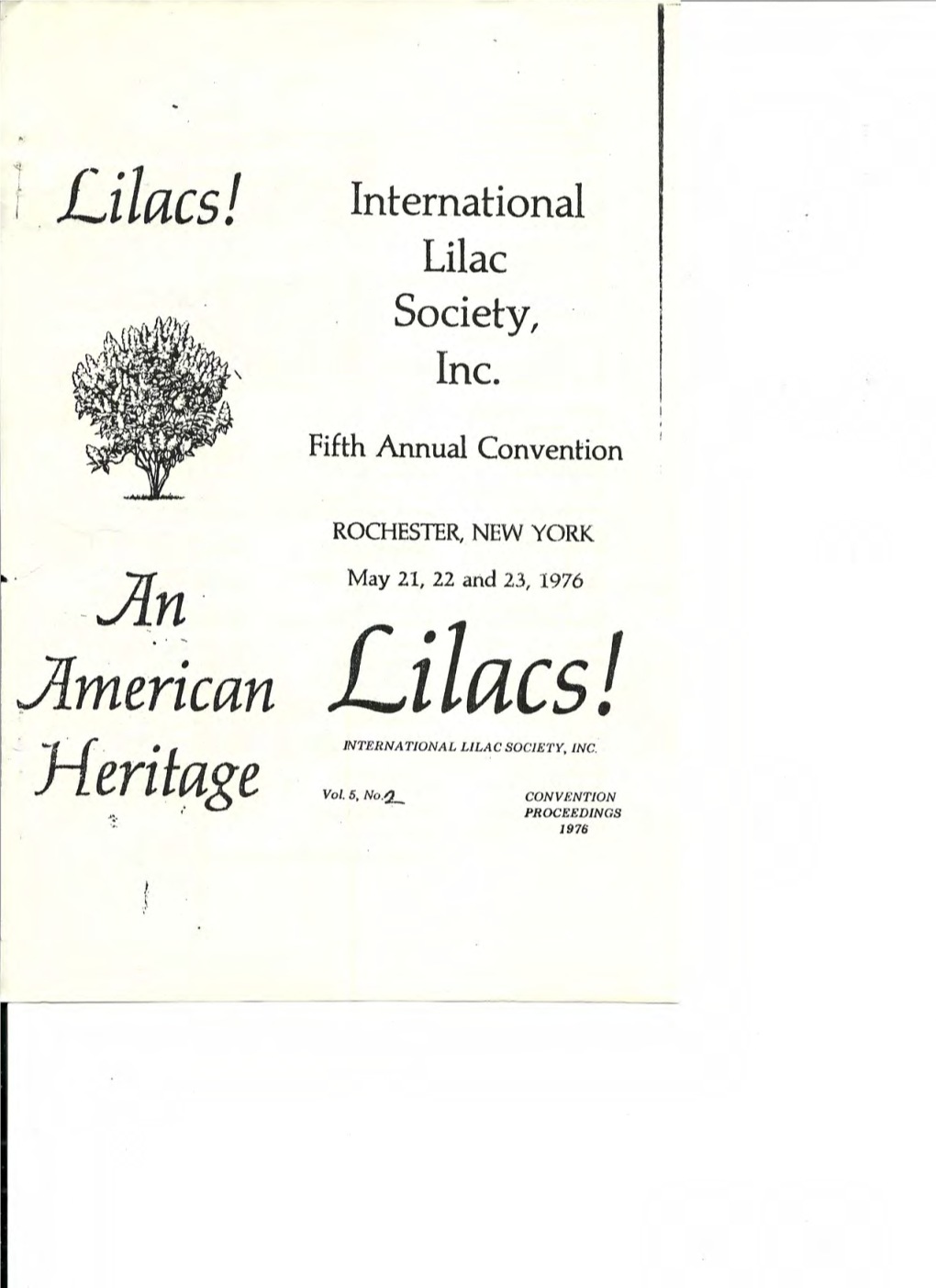 1 Lilacs! International Lilac Society, Inc