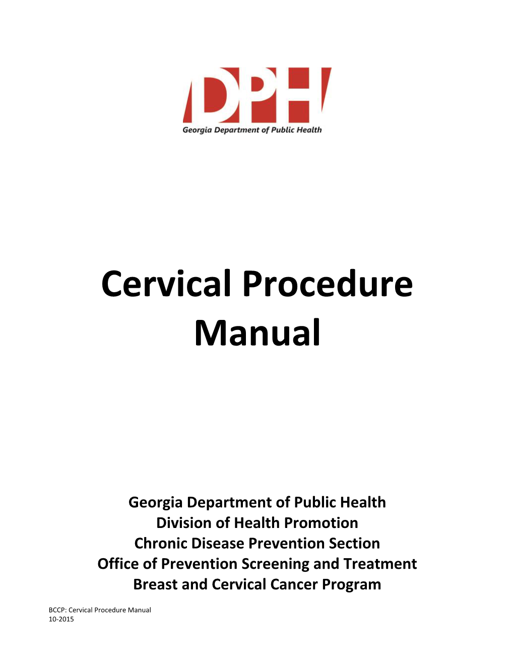 Cervical Procedure Manual