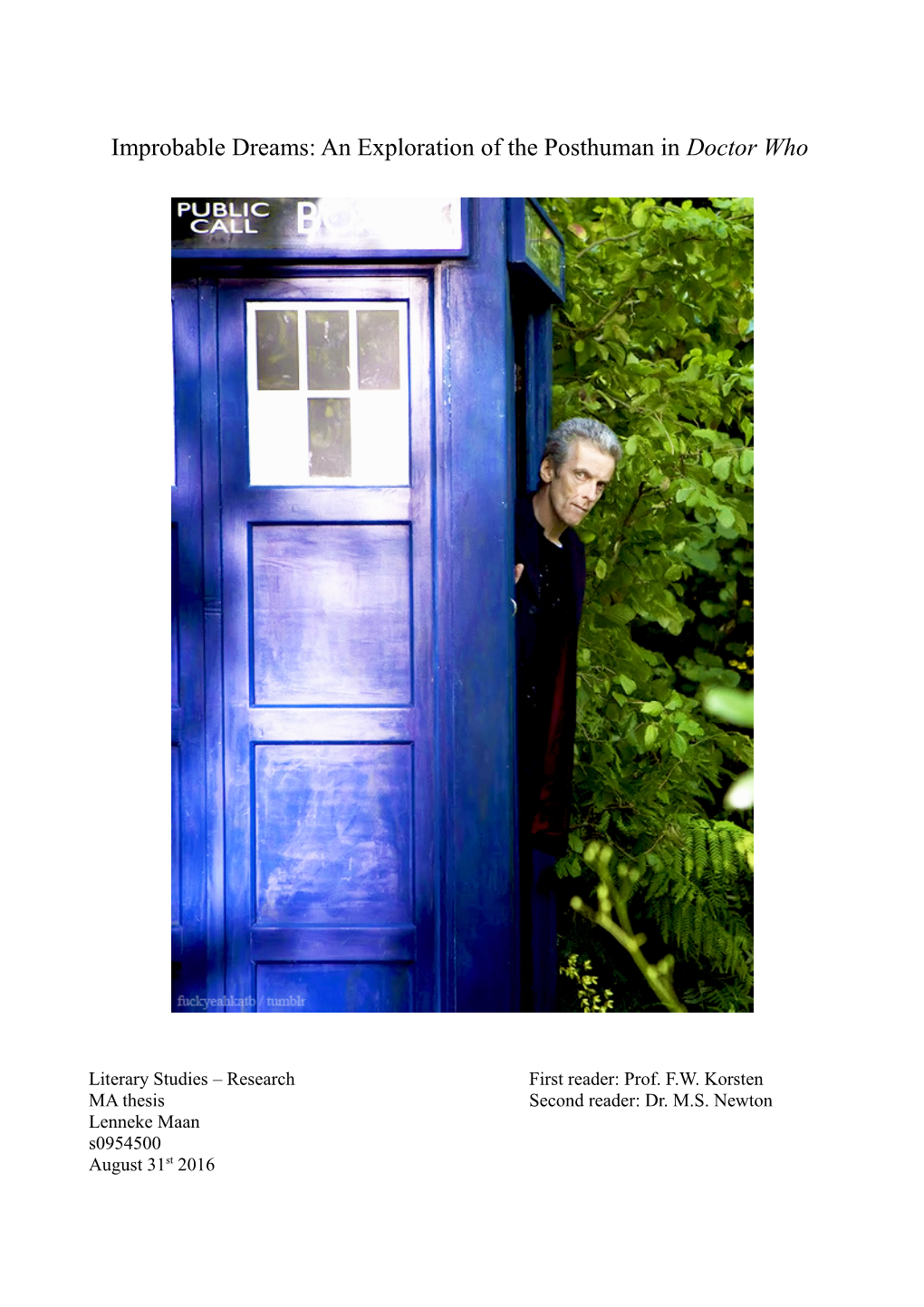 Improbable Dreams: an Exploration of the Posthuman in Doctor Who