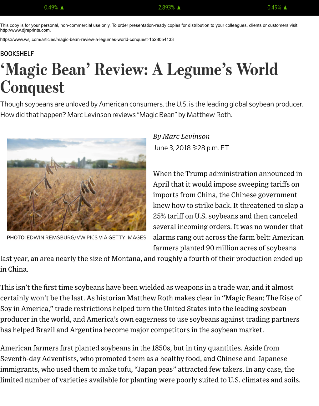 Magic Bean’ Review: a Legume’S World Conquest Though Soybeans Are Unloved by American Consumers, the U.S