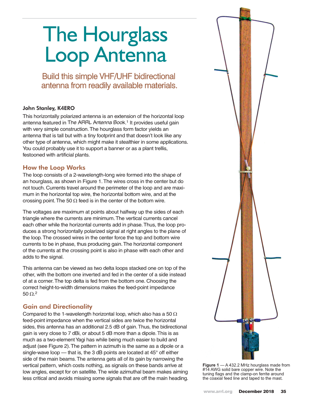 The Hourglass Loop Antenna Build This Simple VHF/UHF Bidirectional Antenna from Readily Available Materials