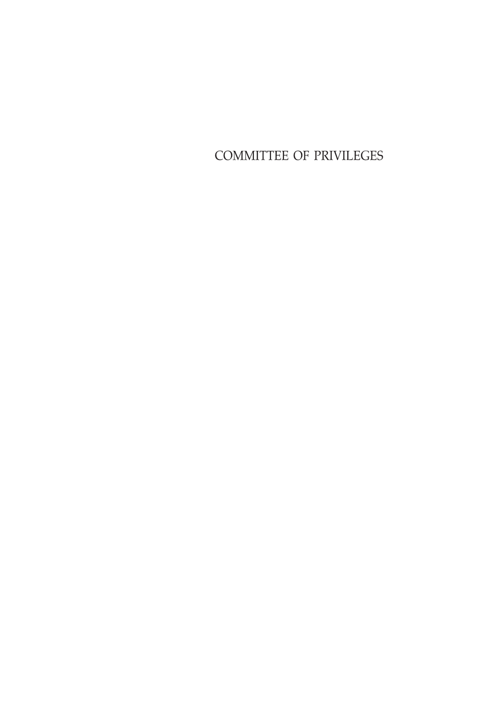 Committee of Privileges Committee of Privileges (Fourteenth Lok Sabha)