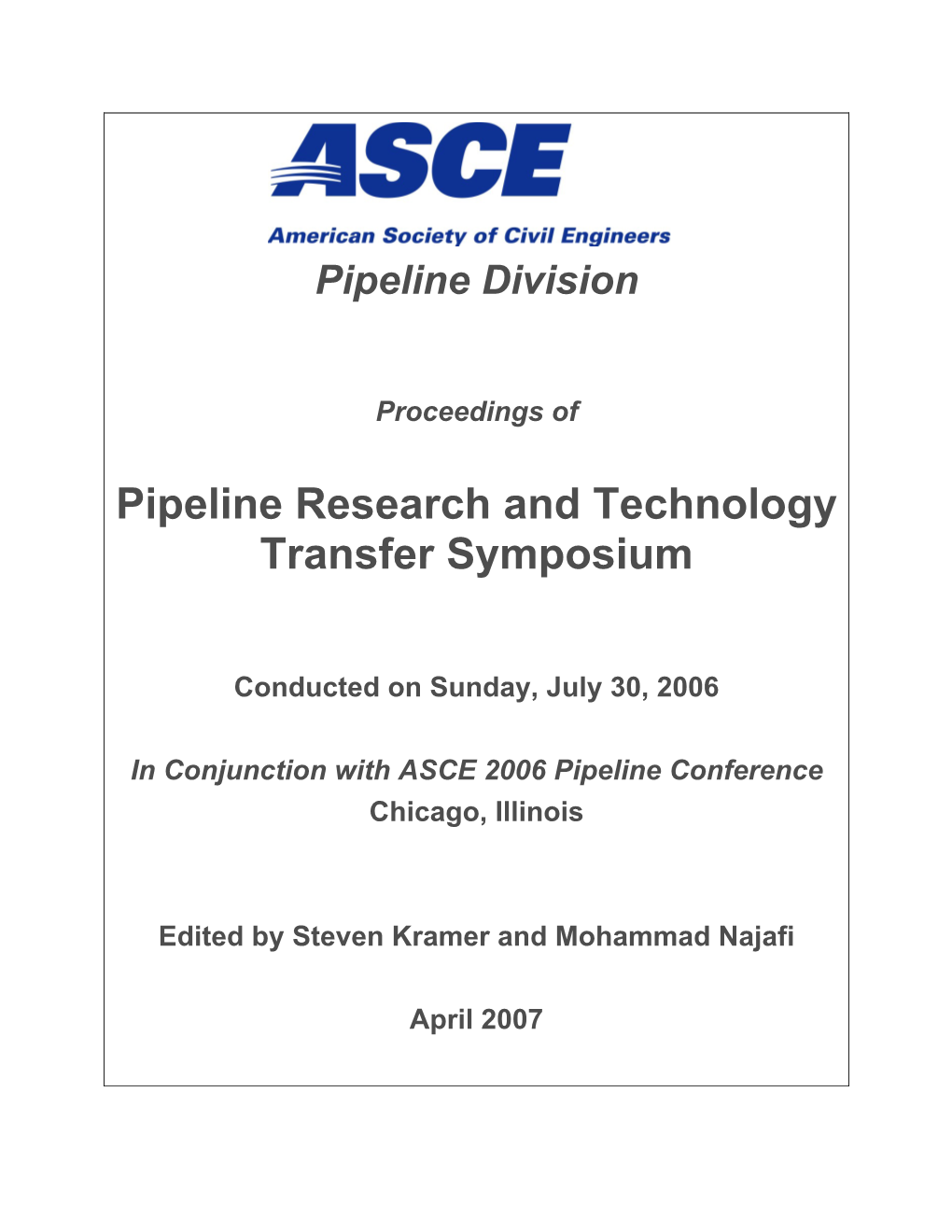 Pipeline Research and Technology Transfer Symposium