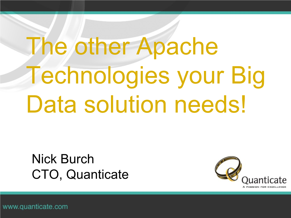 The Other Apache Technologies Your Big Data Solution Needs!