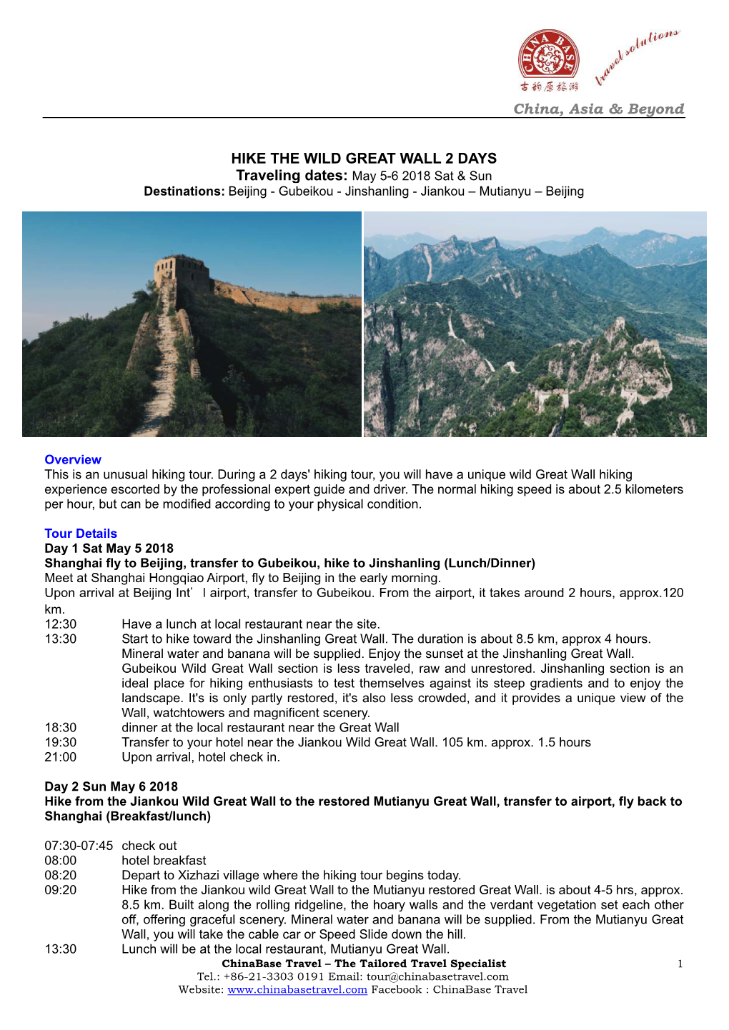 China, Asia & Beyond HIKE the WILD GREAT WALL 2 DAYS