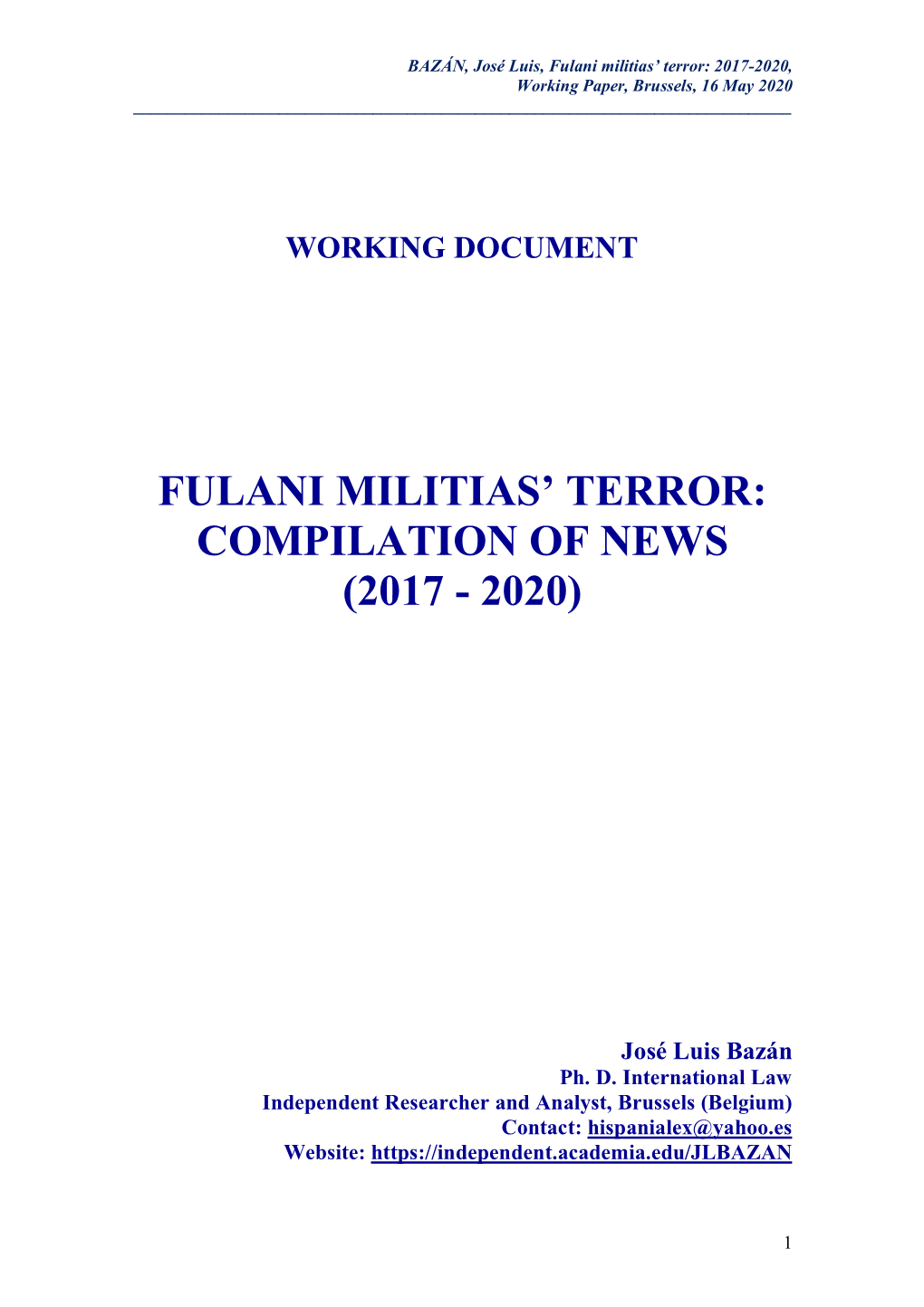 Fulani Militias' Terror