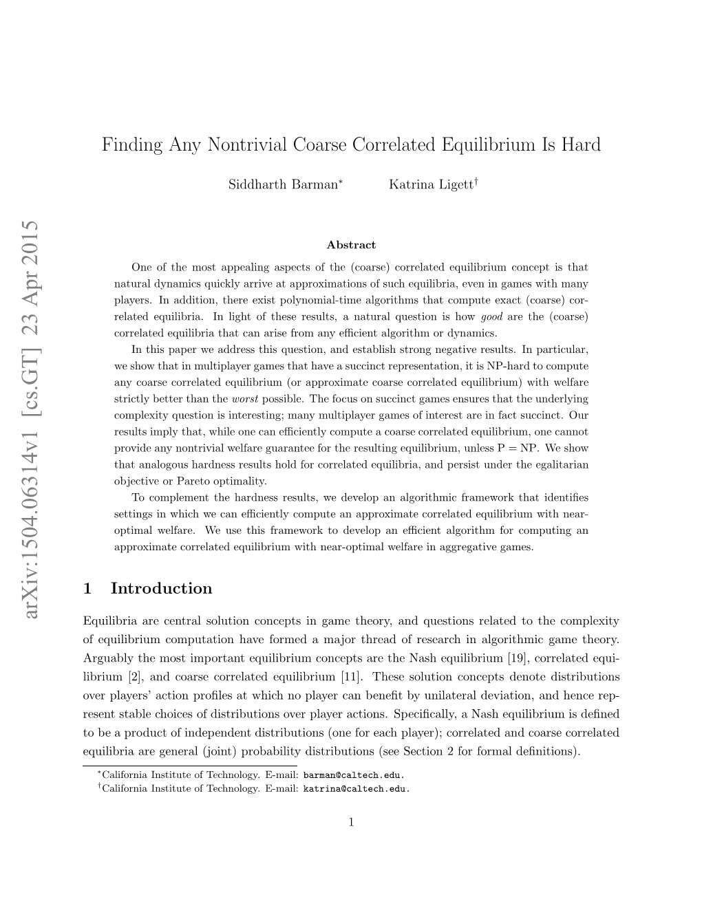 Finding Any Nontrivial Coarse Correlated Equilibrium Is Hard