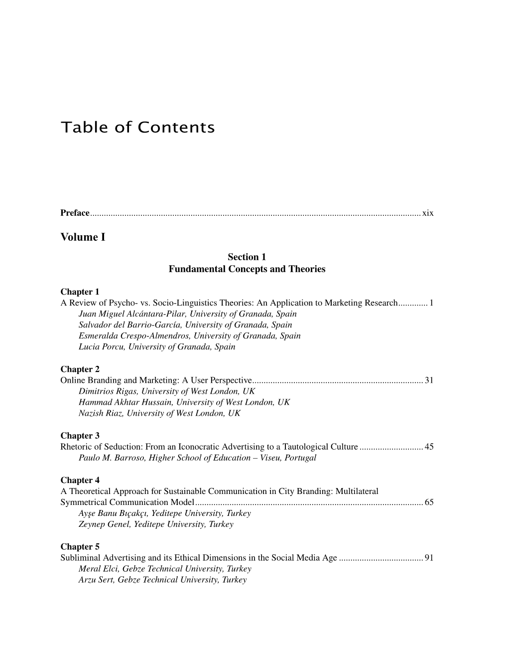 Table of Contents