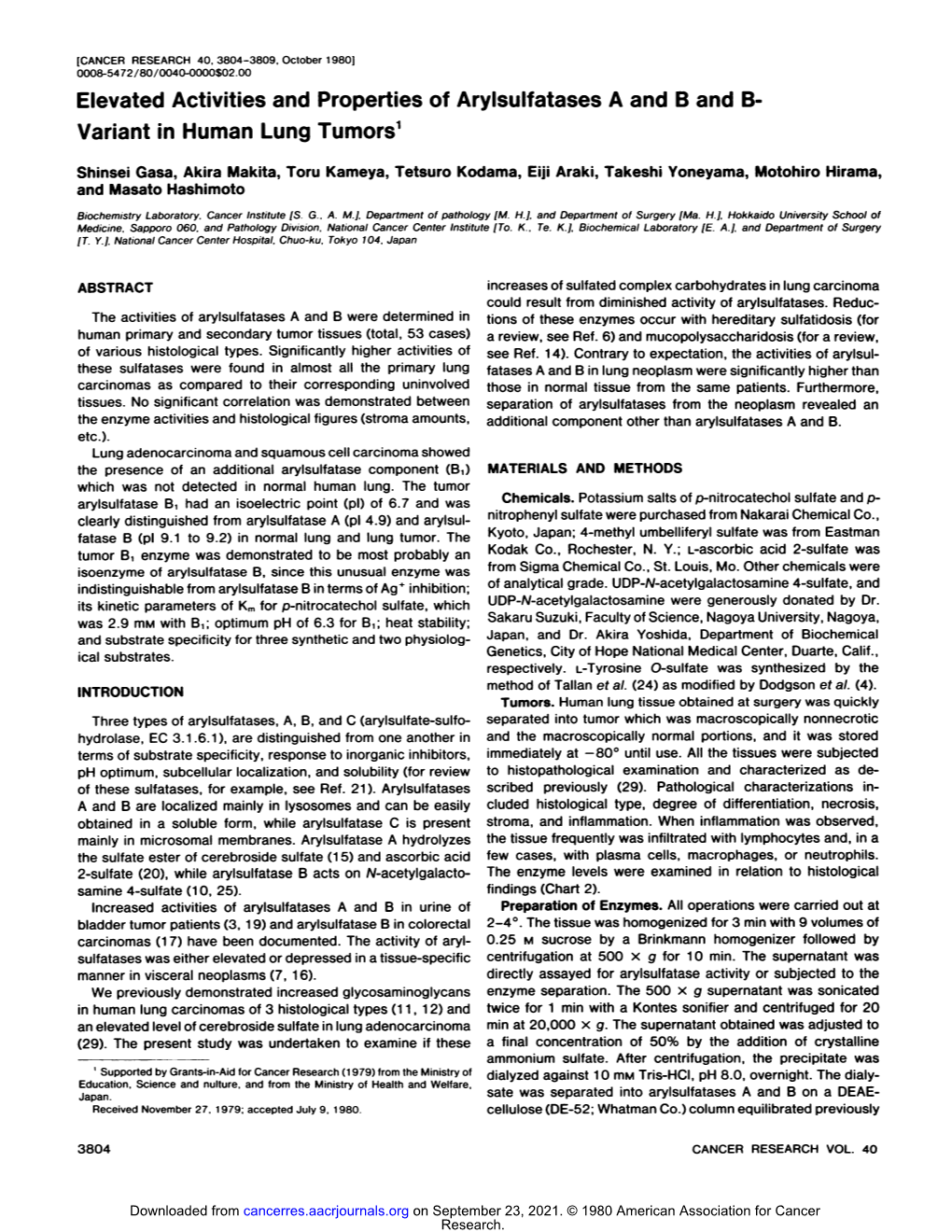 Variant in Human Lung Tumors1